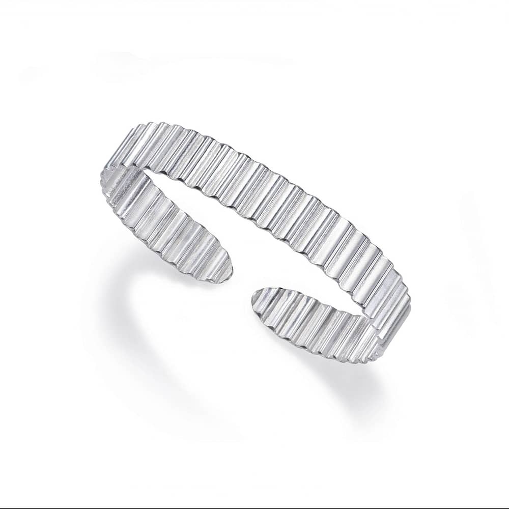 Classic Ondulée Bangle - Silver - Olivia Taylor