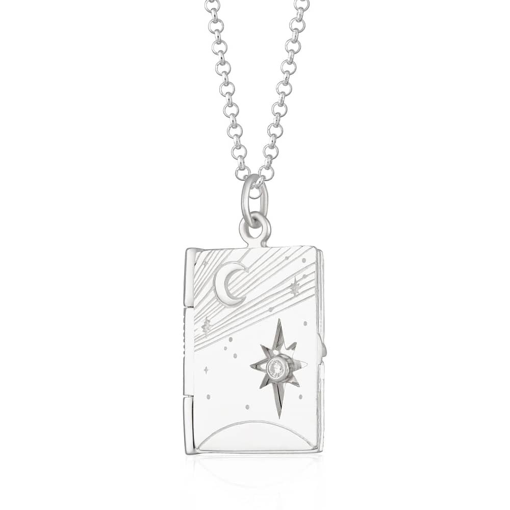 Sterling Silver Celestial Locket Necklace - Image 5