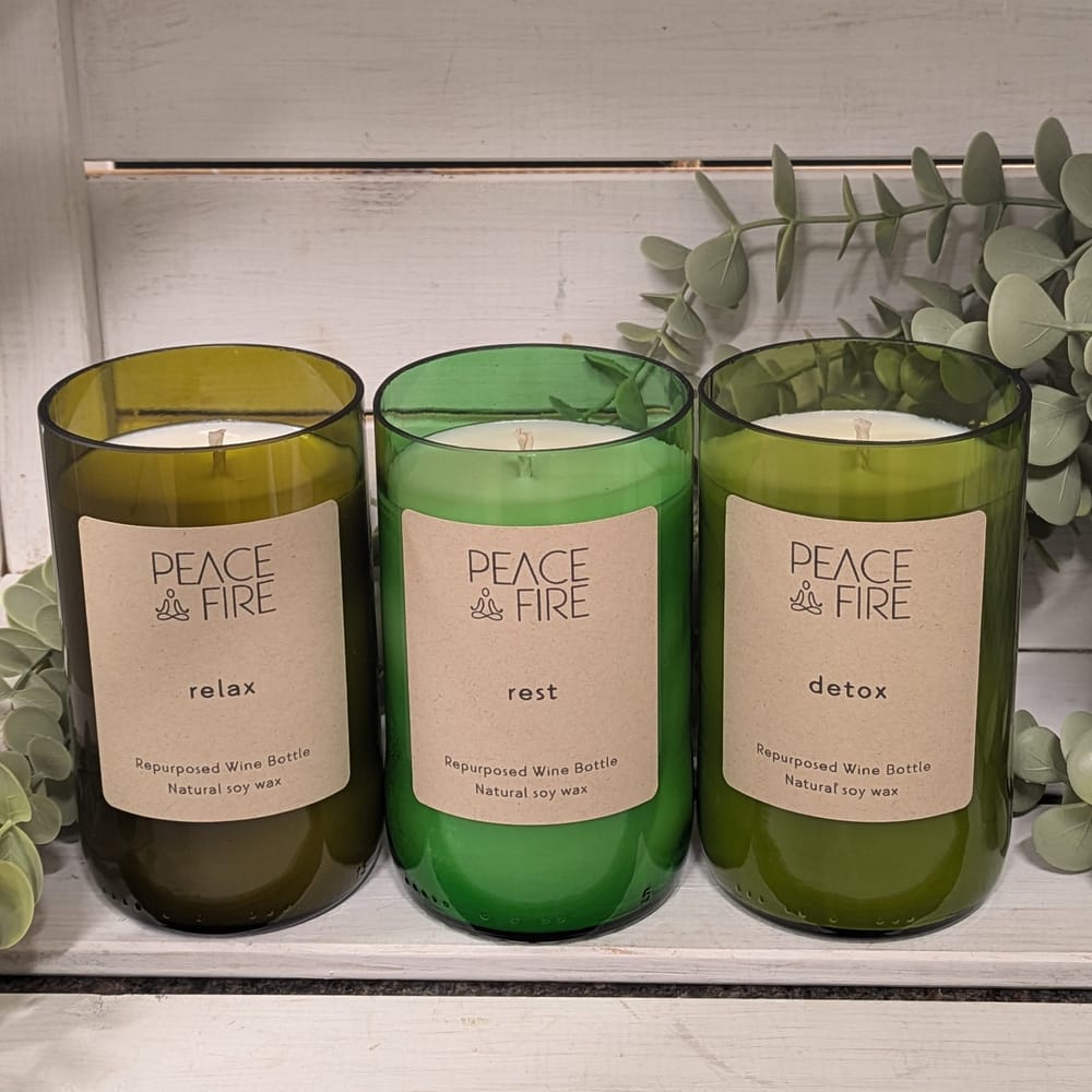 Rest - Wine Bottle Candle - Peace + Fire - Image 2