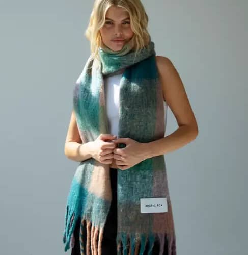 The Reykjavik Scarf - Lilac Check -Artic Fox & Co