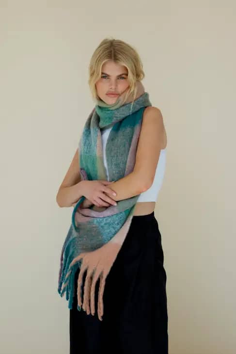 The Reykjavik Scarf - Lilac Check -Artic Fox & Co - Image 2