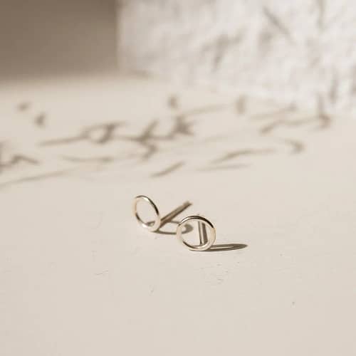 Tiny Open Circle Studs