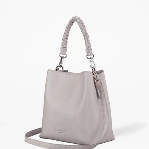 Vegan Leather Grey Mimi Bucket Bag