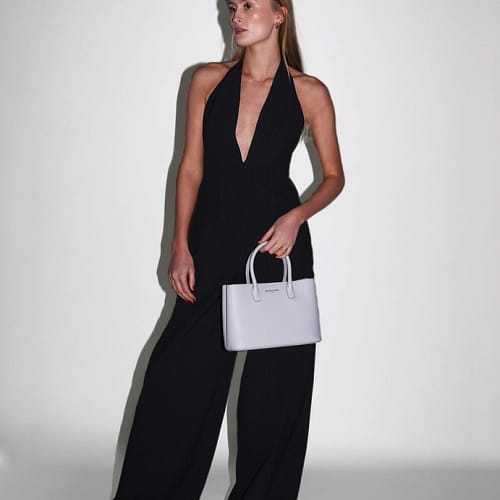 Grey Ava Mini Tote Bag