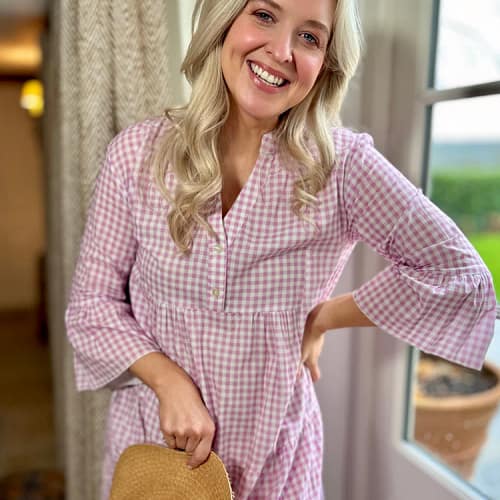 Chloe Tiered Dress - Gingham Primrose