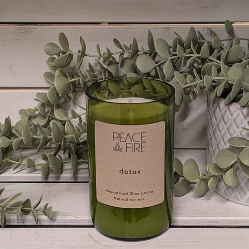 Detox - Wine Bottle Candle - Peace + Fire