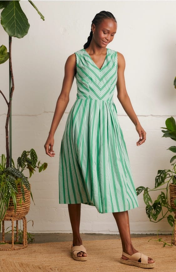 Josie Beachcomber Stripe Green Dress