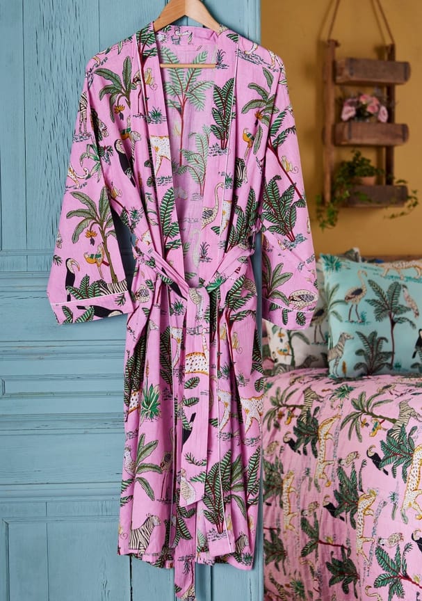 Jungle Print Kimono - Pink