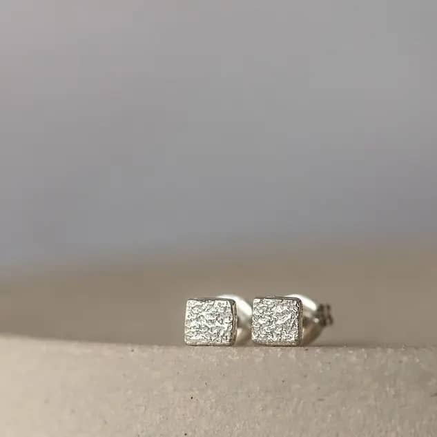 Sterling Silver Mini Square Studs