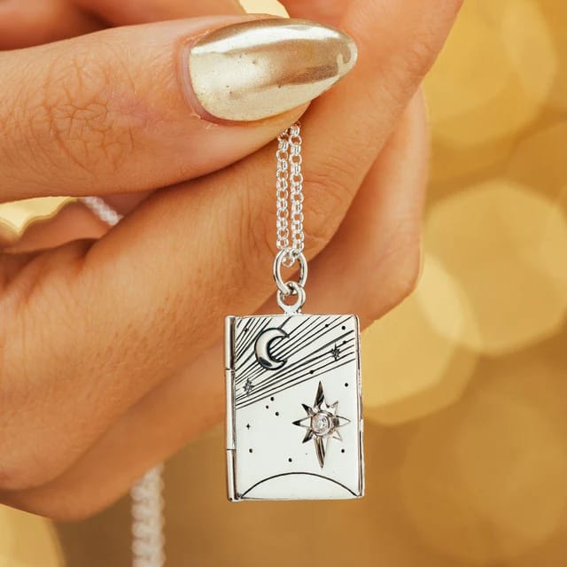 Sterling Silver Celestial Locket Necklace - Image 2