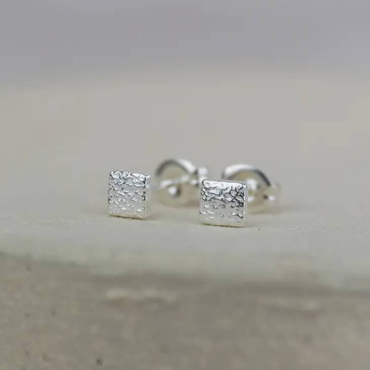 Sterling Silver Mini Square Studs - Image 2