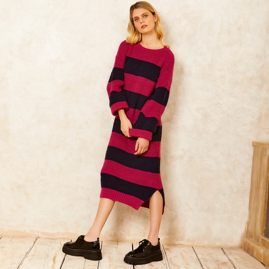 Antonia Chunky Stripe Midi Dress