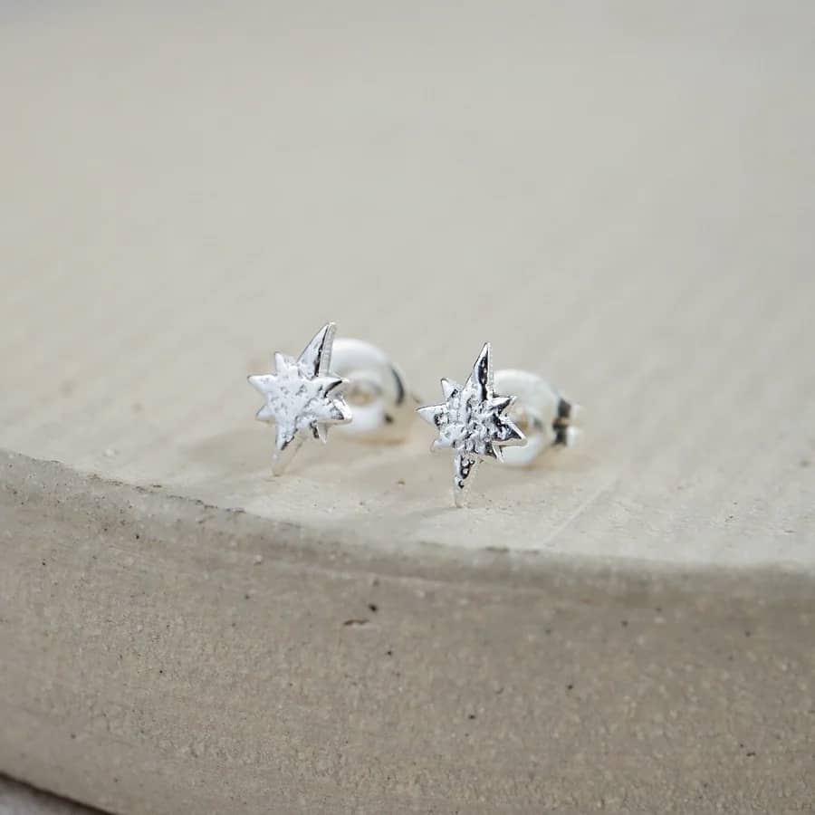 Sterling Silver Mini Starburst Studs