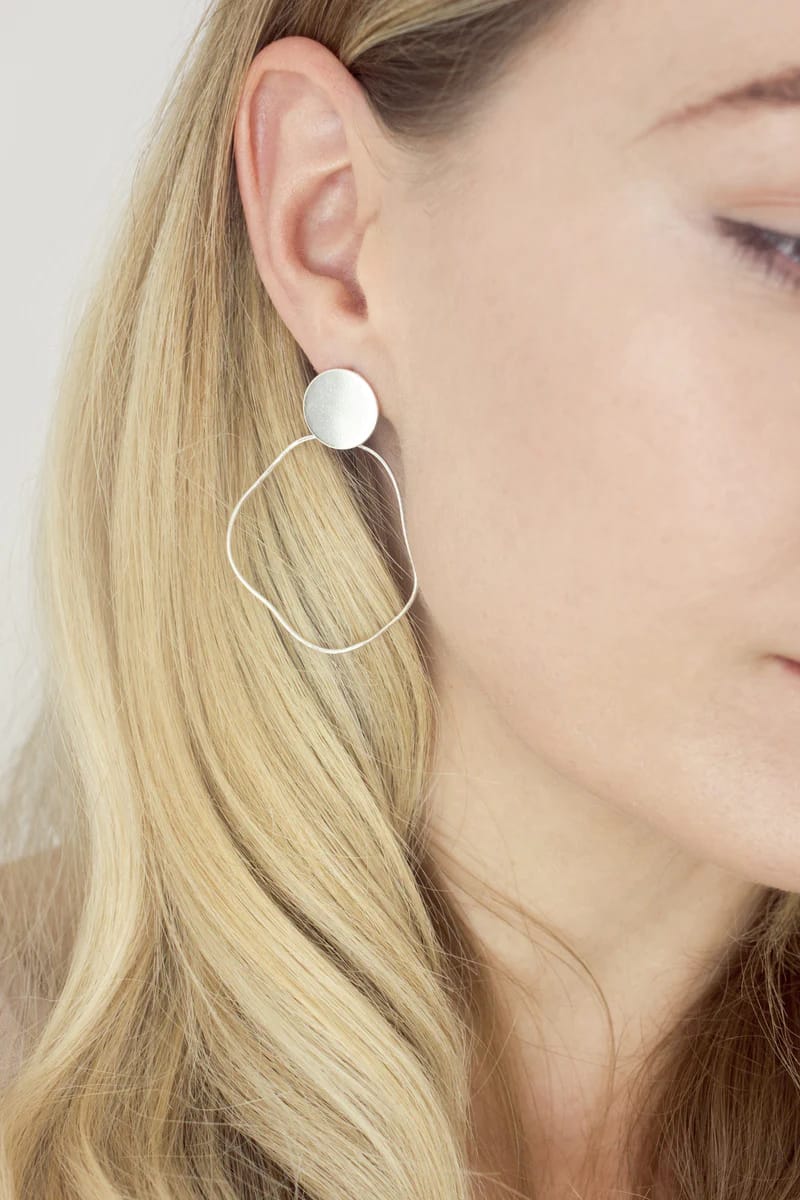 Circle Free Form Stud Earrings - Fawn and Rose - Image 3