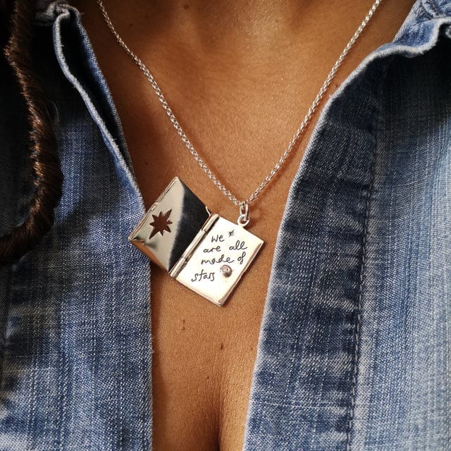 Sterling Silver Celestial Locket Necklace - Image 4