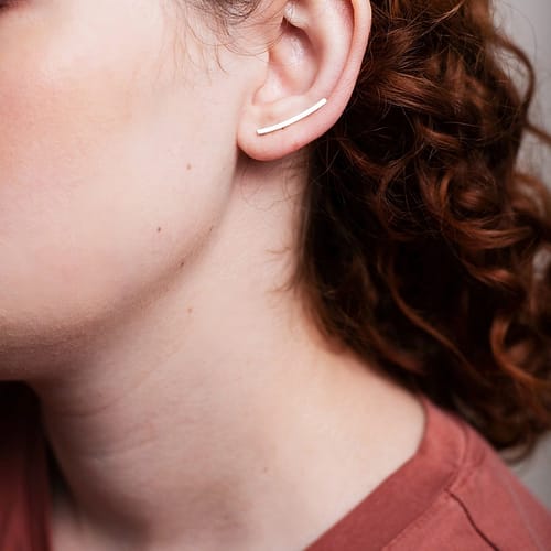fawn and rose - single bar climber earrings